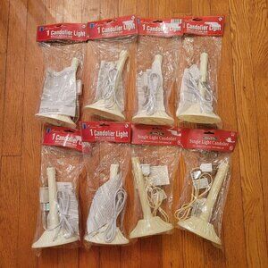 Vintage 1 Light Single Candolier Set of 8 Christmas Holiday Window Decor Lighted